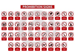 Prohibition signs