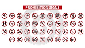 Prohibition signs