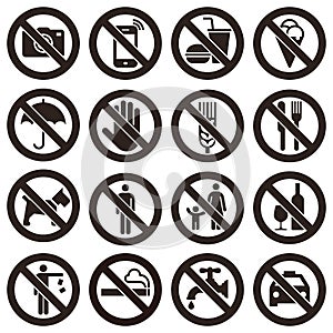 Prohibition signs -  illustration