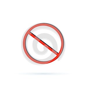 Prohibition Symbol Icon Vector Illustration. Forbidden sign with stop glyph icon. No entry prohibition. Do not touch