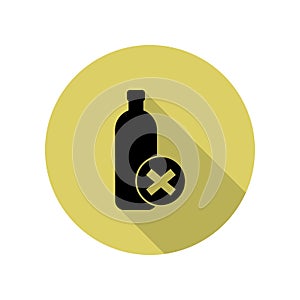 the prohibition on the transportation of bottles long shadow icon. Simple glyph, flat vector of Airport icons for ui and ux,