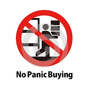 Prohibition vector icon illustration / No panic buying , No buying up