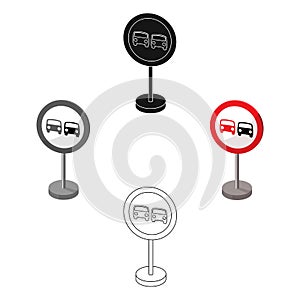 Prohibitory road sign icon in cartoon,black style isolated on white background. Road signs symbol stock vector