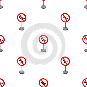 Prohibitory road sign icon in cartoon style isolated on white background.