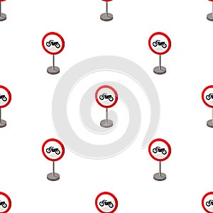 Prohibitory road sign icon in cartoon style isolated on white background.