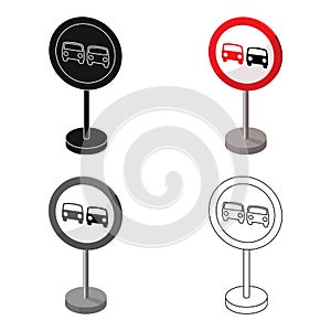 Prohibitory road sign icon in cartoon style isolated on white background. Road signs symbol stock vector illustration.