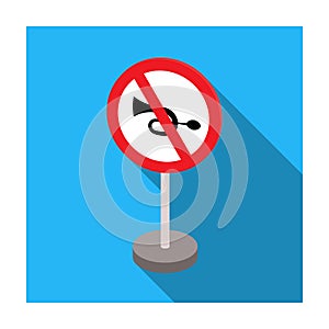 Prohibitory road sign icon in flat style isolated on white background. Road signs symbol.