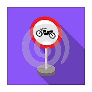 Prohibitory road sign icon in flat style isolated on white background. Road signs symbol.