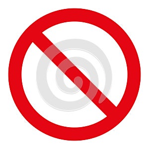 prohibitory sign, red crossed out circle symbol