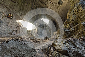 Prohodna cave known as God`s eyes, Bulgaria