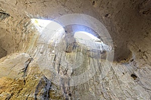 Prohodna cave known as God`s eyes, Bulgaria