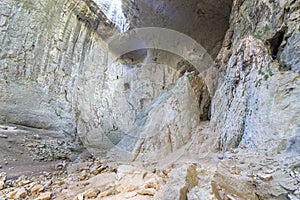 Prohodna cave known as God`s eyes, Bulgaria