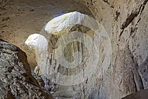 Prohodna cave known as God`s eyes, Bulgaria