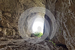 Prohodna cave known as God`s eyes, Bulgaria