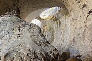 Prohodna cave known as God`s eyes, Bulgaria