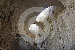 Prohodna cave known as God`s eyes, Bulgaria