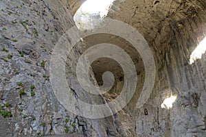 Prohodna cave known as God`s eyes, Bulgaria