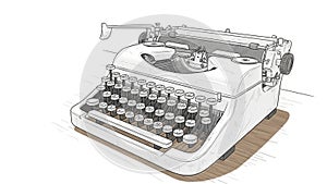 Vintage Typewriter Illustration