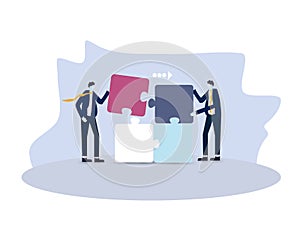 project Business places the last piece of a puzzle. Business concept illustration., The Final Piece. Missing part of puzzle