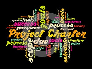 Project Charter word cloud collage, business concept