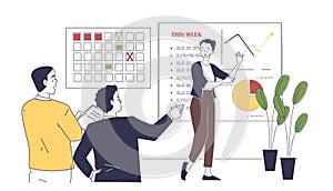 Project coordinator with tasks vector simple