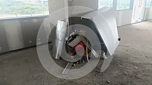 Project Debris Inside a Construction Site at Undisclosed Location. Tangerang, Indonesia - March 27, 2024