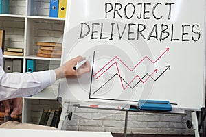 Project deliverables are shown using the text and picture of the graph
