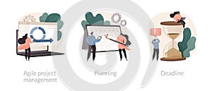 IT project delivery abstract concept vector illustrations.