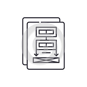 Project documentation line icon concept. Project documentation vector linear illustration, symbol, sign