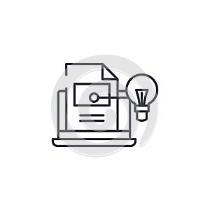 Project documentation linear icon concept. Project documentation line vector sign, symbol, illustration.