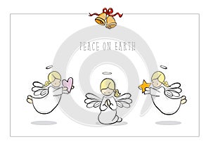 Three angels Christmas Card design