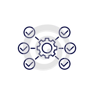 project execution line icon on white, vector