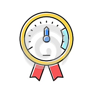 project execution on time color icon vector illustration