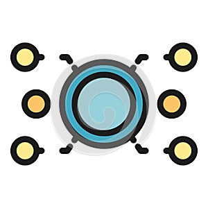 Project hierarchy icon color outline vector