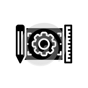 Black solid icon for Project, plan and scheme