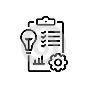 Black line icon for Project, plan and order