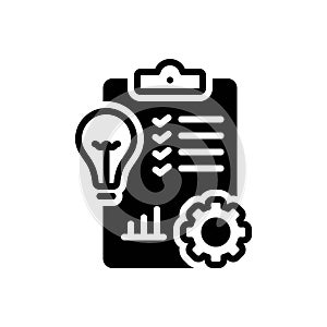 Black solid icon for Project, plan and management