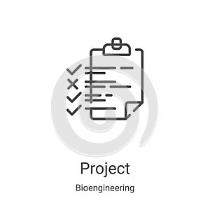 project icon vector from bioengineering collection. Thin line project outline icon vector illustration. Linear symbol for use on