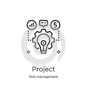 project icon vector from risk management collection. Thin line project outline icon vector illustration. Outline, thin line