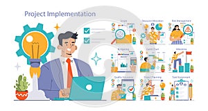 Project Implementation concept. Flat vector illustration