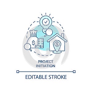 Project initiation turquoise concept icon