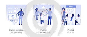 Project lifecycle isolated concept vector illustrations.