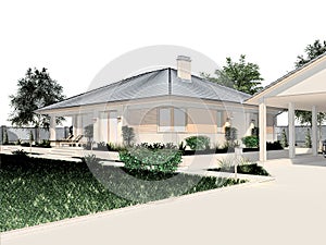 Project of a luxury villa under construction