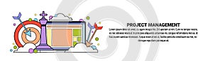 Project Management Business Concept Horizontal Banner With Copy Space