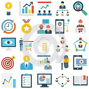 Project Management Colored Vector Icons set every single icons can be easily modified or edit