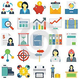 Project Management Colored Vector Icons set every single icons can be easily modified or edit