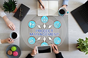 Project management concept. Business Team working in office.