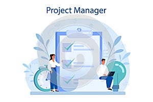 Project management concept. Successful strategy, motivation and leadership