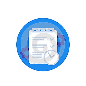 Project management icon, flat design