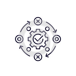 Project management icon, line vector